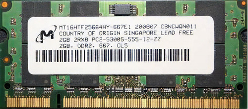 Memória RAM  2GB 1 Micron MT16HTF25664HY-667E1