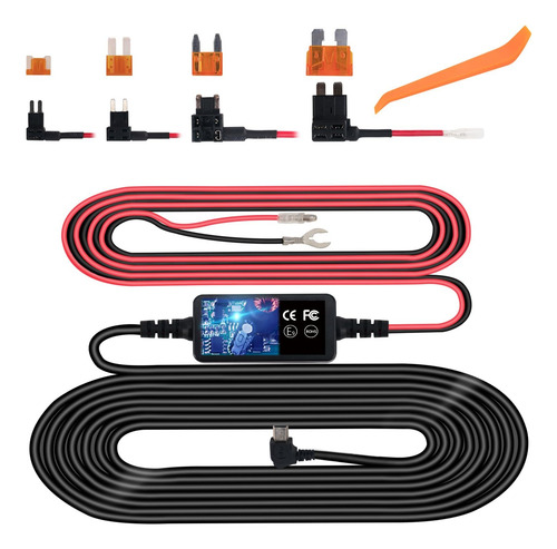 Kit De Cables Plozoe, Para Dashcam, Interfaz Mini Usb, 3.5 M