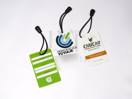 Imagen 2 de 6 de Tarjetas Marbetes Pvc Valijas Equipaje Doble Faz Pack 100u.