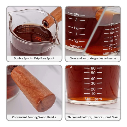Vasos De Chupito De Café Expreso De 2.5 Oz Con Boquilla Dobl