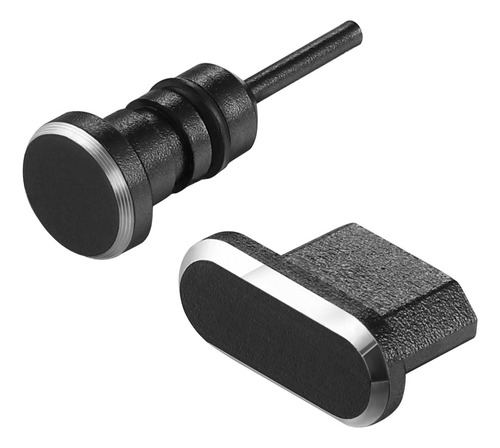 Juego De Tapones Antipolvo Negros Para Conector De Auricular