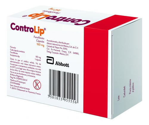 Controlip 160 Mg Caja Con 15 Cápsulas