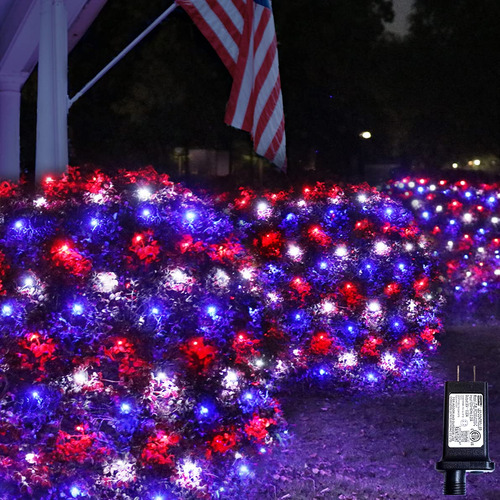 Luz Patriotica Red Para Decoracion 4 Julio 240 Led Roja Azul