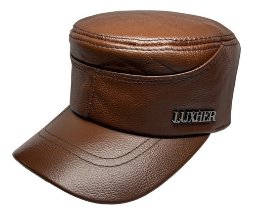 Gorro Jockey De Cuero Genuino Lujo Luxher Mod. Berlín