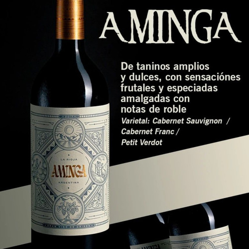 Imagen 3 de 10 de Vino Aminga Blend Caja X 6 X 750ml. - Bodega San Huberto