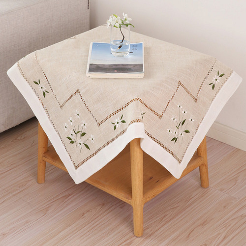 Mantel Elegante Mantel Rectangular Bordado A Mano