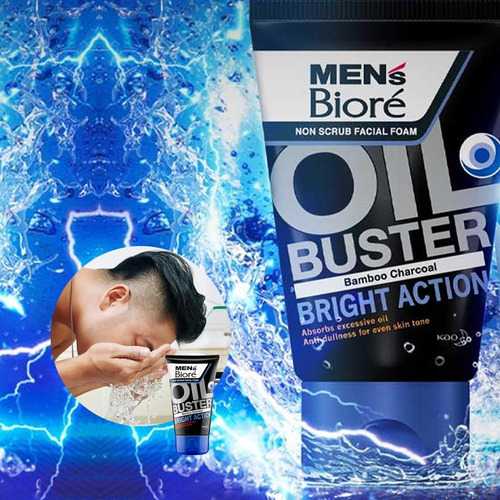 Sabonete Limpeza Facial Bioré Oil Buster Bright Action 100g
