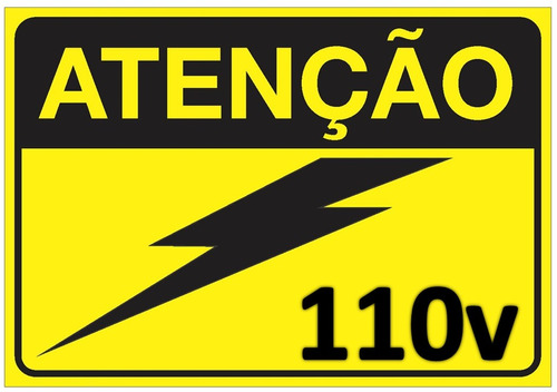 Placa Adesivo Para Painéis Elétricos Tensão 110v Nr10
