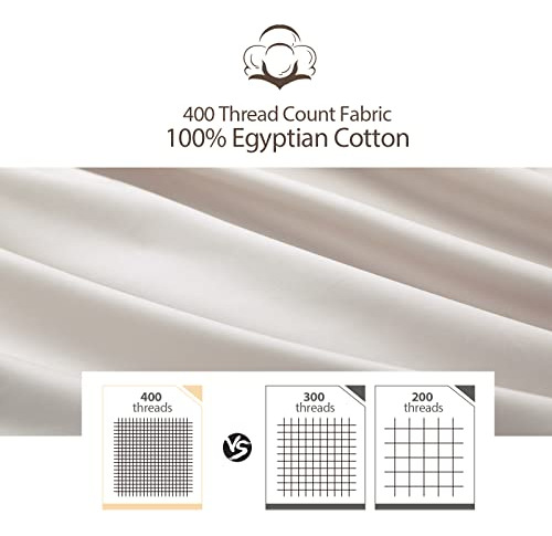 Sábana Bajera Algodón 400 Hilos Tamaño Queen Beige Claro