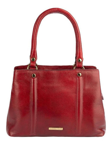 Bolsa De Couro Liso Pequena Melina - Vermelho