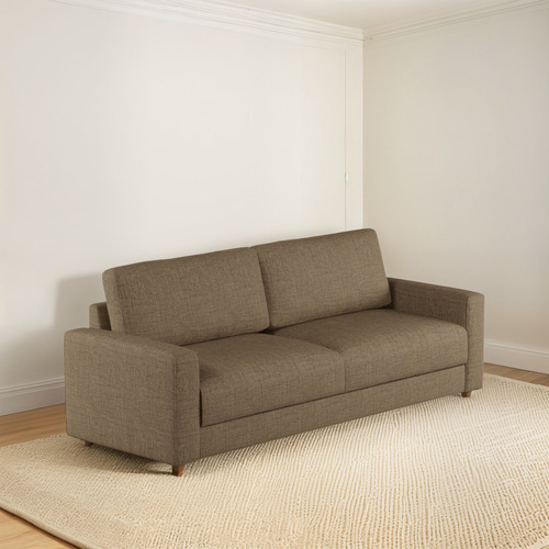 Sofá Living 4 Lugares Hit 230cm Linhão Marrom Com Preto