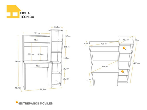 Imagen 5 de 7 de Escritorio Con Biblioteca Casa Lista® Estudio