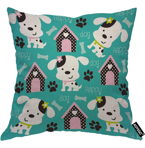 Perro Funda De Almohada 18x18 Pulgadas Perrito Lindo Co...