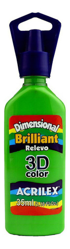 Tinta Dimensional Brilhante Relevo 3d Acrilex 35ml (unidade) Cor 572 - Verde Abacate