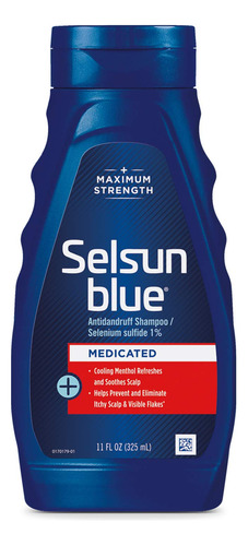 Champú Selsun Azul Medicado Máxima Fuerza Anti Caspa, 11 .