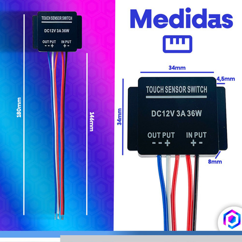 Interruptor Touch Sensor De Toque Espelho 12v Liga/desliga