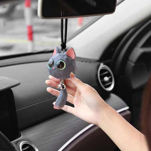Colgante Para Espejo De Auto Con Figura De Gato De Resina