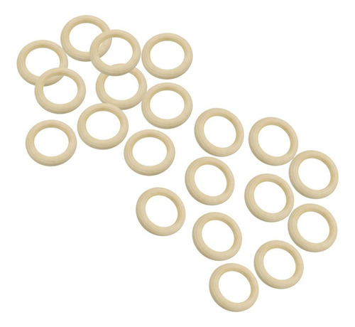 20 Peças Anel De Loop De Madeira Natural Material De