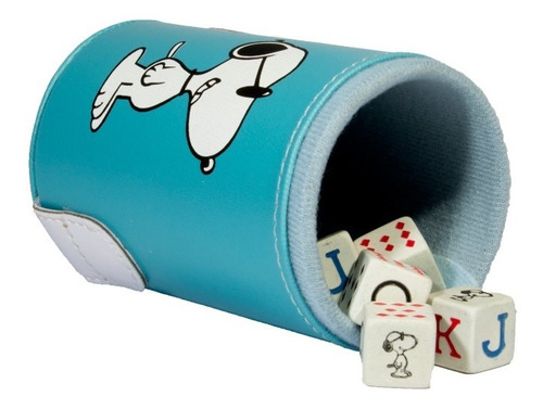 Imagen 4 de 6 de Cubilete Snoopy Con Portadados. 5 Dados Grabados