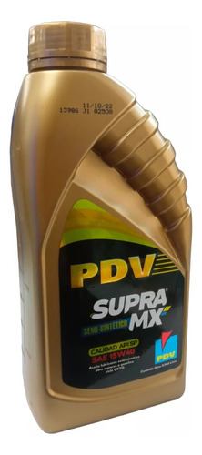 Aceite Pdv 15w40 Semisintetico Supra Mx