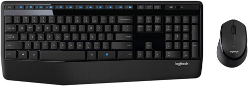 Kit Teclado Y Mouse Logitech Mk345 Multimedia Con Reposa Muñ