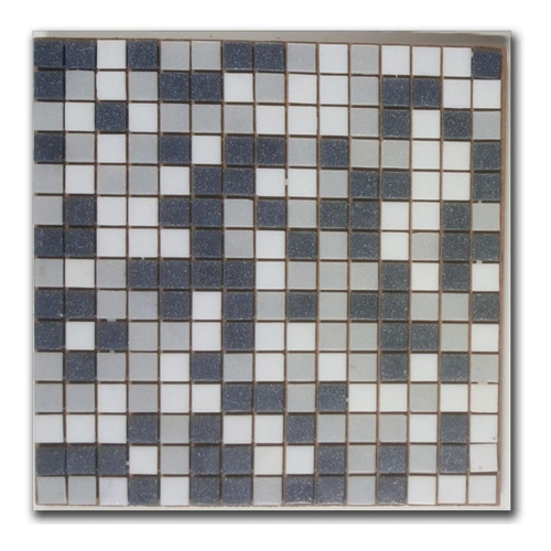 Imagen 2 de 7 de Venecitas Biseladas Mix 2 Tonos Gris C/ Blanco 2x2cm
