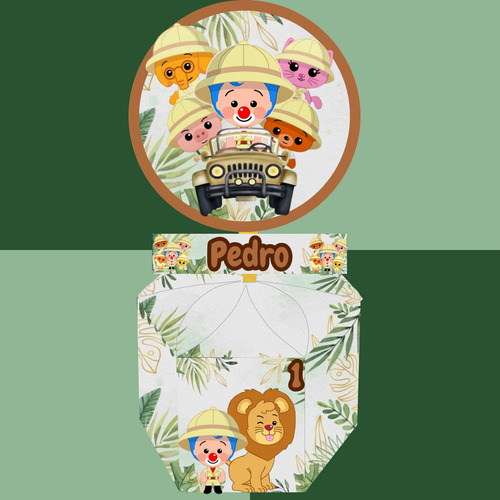 Kit Imprimible Cumpleaños Candy Bar Payaso Plim Plim Safari