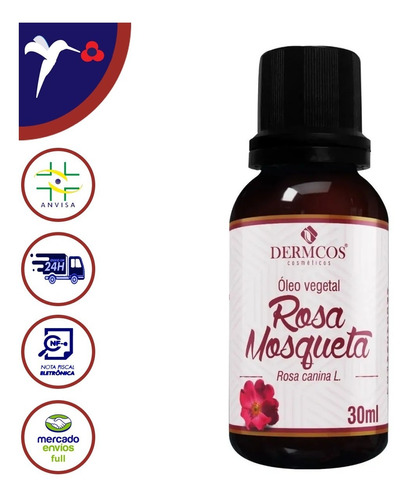 Óleo Vegetal De Rosa Mosqueta Clareador Manchas 30ml Dermcos