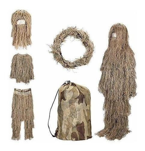 Shinyever Ghillie Suit 5 En 1 - Ropa De Caza De Camuflaje 3d