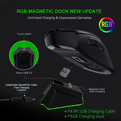 Dock De Carga Compatible Con Razer Mouse Viper Ultimate Naga