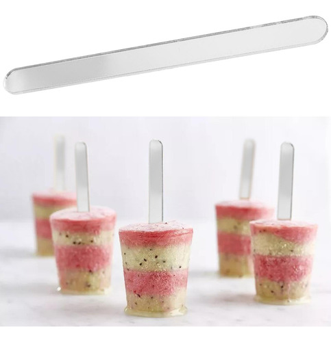 6 Palitos De Sorvete De Grau Alimentício Palitos De Prata