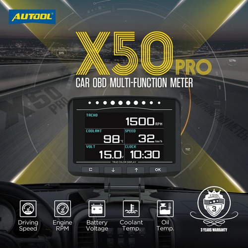 X50 Pro Autool Medidor Multifunción Obd2 Hud Automotriz