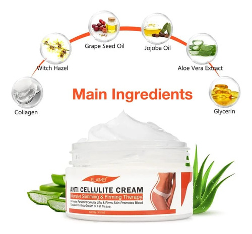 Crema Anti-celulitis Piel Firme Reductora Grasa Con Colageno