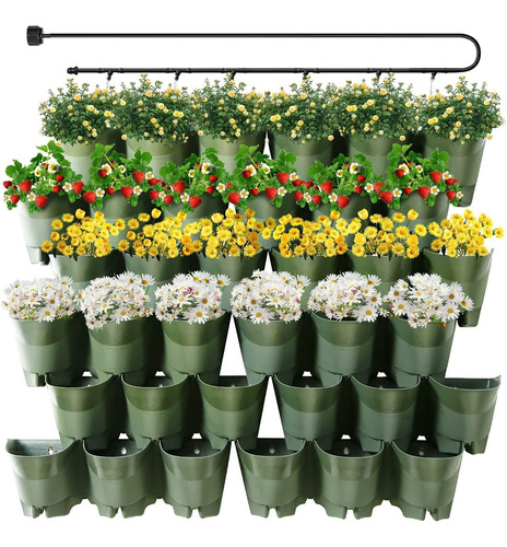 Macetas De Riego Automatico Para Jardin Vertical 36u. Verde