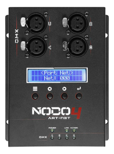 Distribuidor Dmx Lite Tek Nodo Art-net 4  C/4 Entradas Xlr