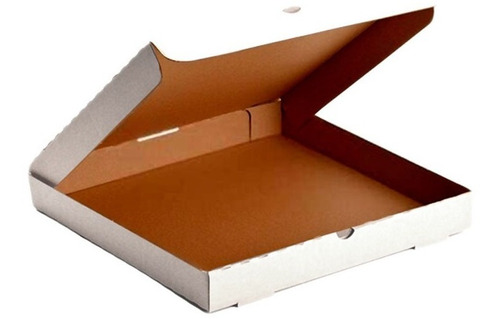 50 Cajas Pizza Kraft Blanca 45 Cm (18 Pulgadas) Corrugado