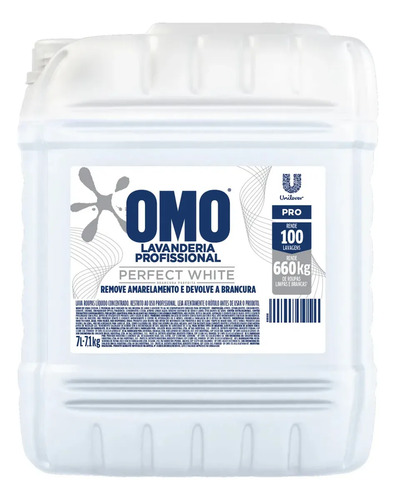 Omo lava roupas líquido profissional Perfect White 7L
