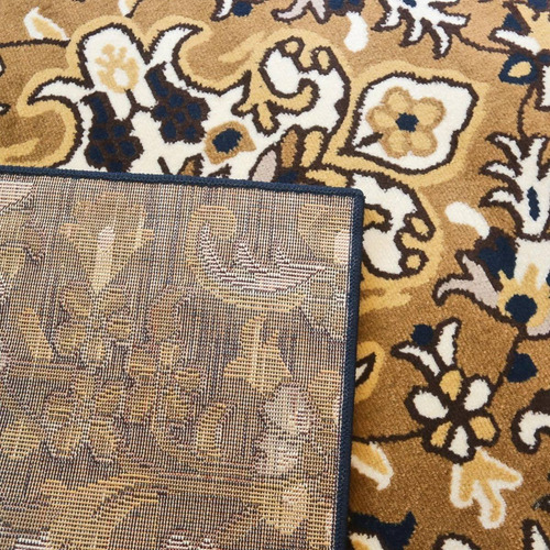Imagen 3 de 7 de Alfombra Clasica Pie O Costado De Cama 50x80 Medallon Azul