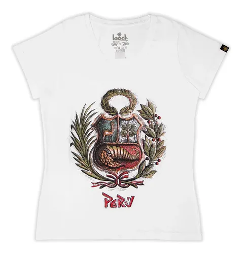 comprar Polo Peruano 100% Algodón Dama Looch Escudo De Armas