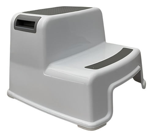 Banco Banquito Para Niños Doble Escalon Premium !! Plástico Gris