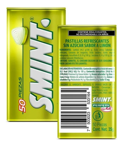 Mentasrefrescantes Smint Sin Azúcar Sabor Limón Con Vita