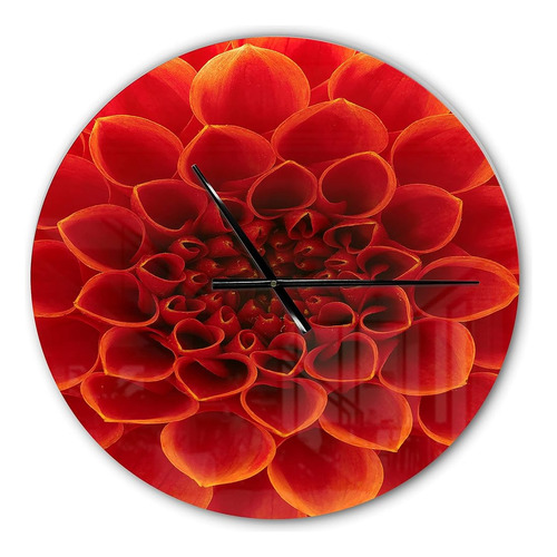 Designq 'close Up Orange Flower Petals ' Reloj De Pared Mode