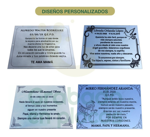 Imagen 4 de 5 de Placa Acero Mortuoria,cementerio, Nicho, Lapida 25x20cm.