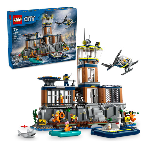 Lego City Police Prison Island, Helicoptero, Barco Y Bote Au