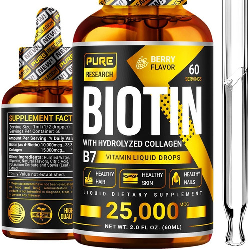 Imagen 3 de 5 de Minoxidil 5% + Biotina Líquida 25 K Ultra Absorción