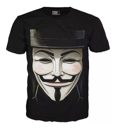 Camiseta V De Vendetta Anonymous Superheroe Adulto