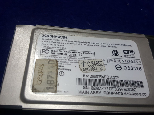 Tarjeta Wifi Para Laptop 3com Carbus Lan Vintage (Usado)