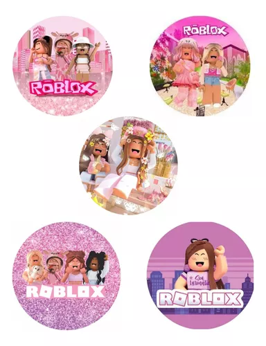 40 Etiquetas Adesivos Roblox Girl Meninas 3cm Pronta Entrega