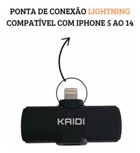 Microfone Lapela Sem Fio Duplo Sem Ruído iPhone Lightning