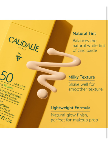 Caudalie Protector Solar Mineral Diario Vinosun Spf50 50ml